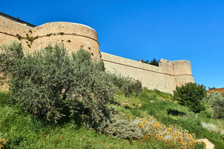 Medieval stone fortified tower in Magliano in Tuscany, Italy