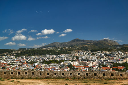 Panorama of the city of Rethymnon on the Greek island of Creteのeditorial素材