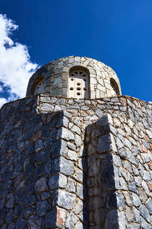 Stone dome of the historic Byzantine church on the island of Creteの写真素材