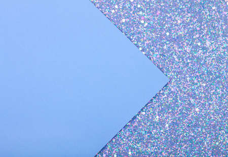 Holographic bright white glitter real texture background with rectangular sequins.