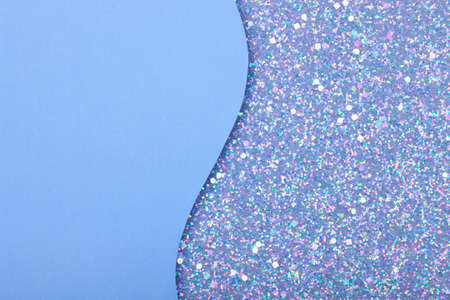 Holographic bright white glitter real texture background with rectangular sequins.