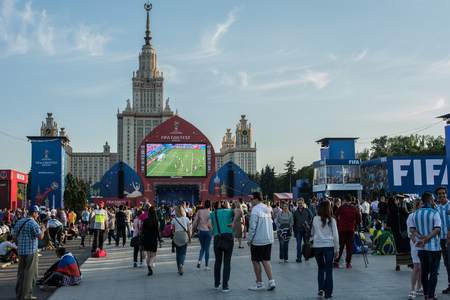 June 16, Moscow, Russia. Moscow FIFA FAN FESTのeditorial素材