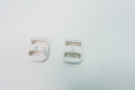 Security and fire sensors and alarm equipment on white background. components for signaling.Security and fire sensors and alarm equipment on white background. components for signaling.の写真素材