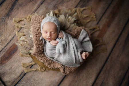 Newborn baby boy photo shootの写真素材