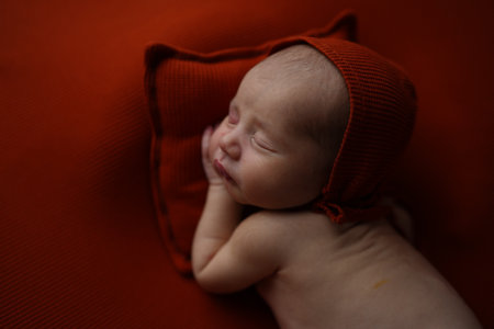 Newborn baby boy photo shootの写真素材