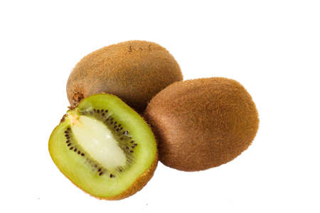 Kiwi in isolated over whiteの写真素材