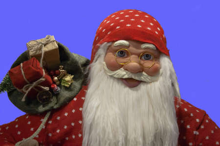 Santa Claus with a bag of presentsの写真素材