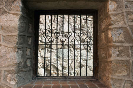 Ancient spanish window in Avila の写真素材