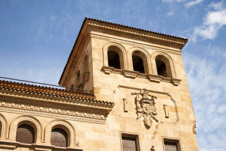 Building of old bank of Spain in Salamanca (Spain)の写真素材