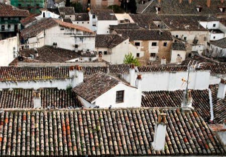 Ancient  tile roofs of Chinchon, Madrid, Spainの写真素材