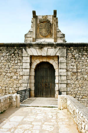 Drawbridge of castle of the Counts XV century in Chinchon near of Madridのeditorial素材