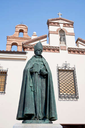 Monument of Cardinal Francisco Jimenez de Cisneros in Alcala de Henares, Madridのeditorial素材