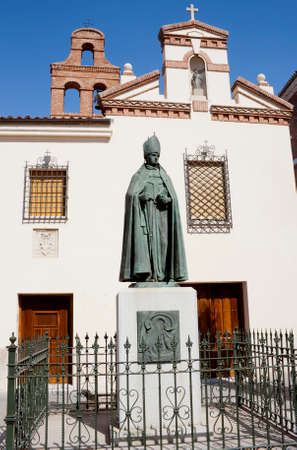 Monument of Cardinal Francisco Jimenez de Cisneros in Alcala de Henares, Madridのeditorial素材