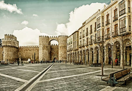 Cityskape of Castle of Avila, Castilla and Leon, Spainのeditorial素材