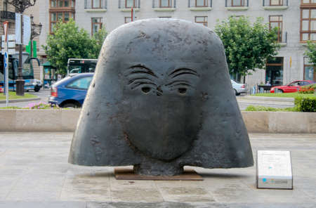 Santander, Spain-August 17: sculpture "Lidia" by Manolo Valdes, well-known spanish artist residing in New-York, located on embankment of Santander-on August 17, 2009 in Santander, Cantabria, Spainのeditorial素材