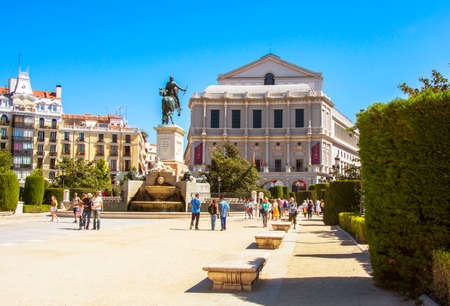 Madrid-September, 13: opera theater in Madrid seen from square Oriente-on September 13, 2017 in Madrid, Spainのeditorial素材