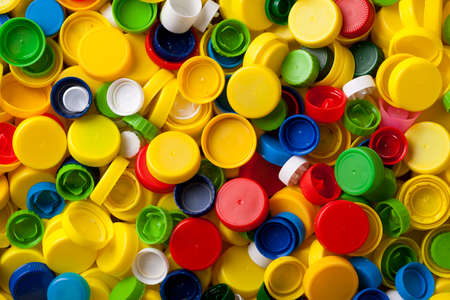 background from plastic screw capsの写真素材