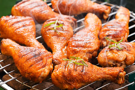 Grilled chicken sticksの写真素材