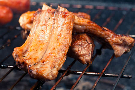 pork ribs with barbecueの写真素材
