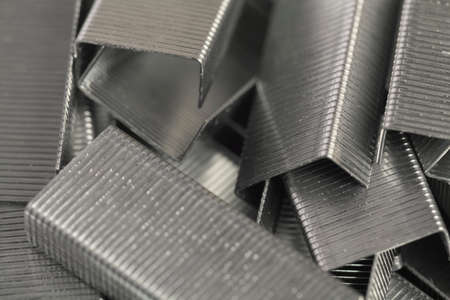 Staples paper clips, background.の写真素材