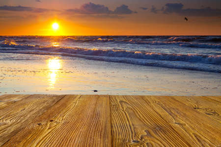 Beach at sunset on the Baltic Sea