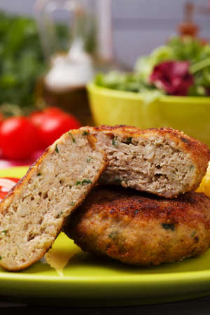 Fresh, homemade meatballs, served with tomato salad and new potatoes.