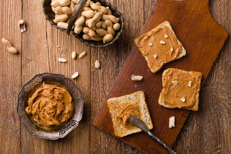 Sandwich with peanut butterの写真素材