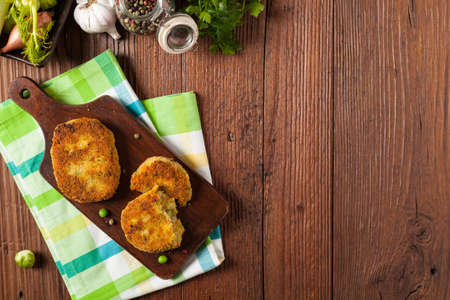 Delicious vegetarian cutlets. Top view.の写真素材