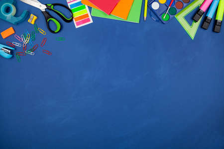 School supplies. Background for advertising graphics. Top view.の写真素材