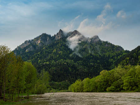 The peak of the Three Crowns in the Pieniny National Park. Poland.の写真素材