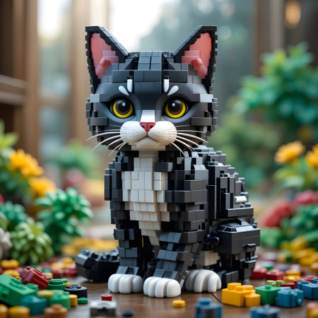 Constructor Lego Cat. Studio shot.の素材