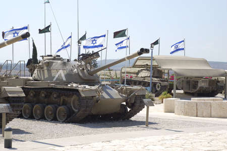 Tanks on display in Latrun military museum inIsrael.