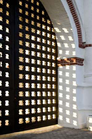 Close-up image of Ancient Gate in Kolomenskoye.Moscow.の写真素材