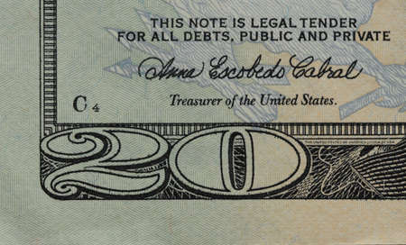 Twenty Dollar Bill Details.の写真素材