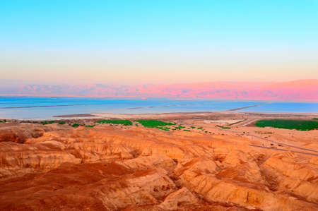 Landscape Of Judea Mountains Near Dead Sea. Sunset.の写真素材