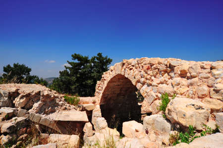 Ruins Of Ancient Citadel In Kabbalah City Of Safed.の写真素材