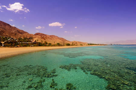 View To The Coastline Of Red Sea From Coral Reefの写真素材