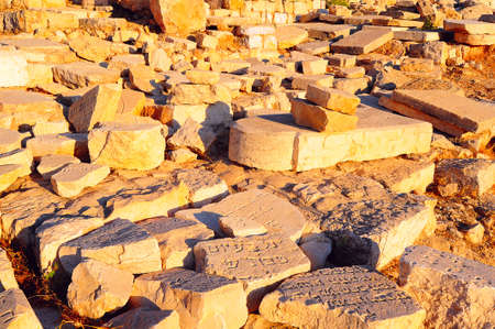 Ancient Jewish Cemetery On The Olive Mountain In Jerusalemの写真素材