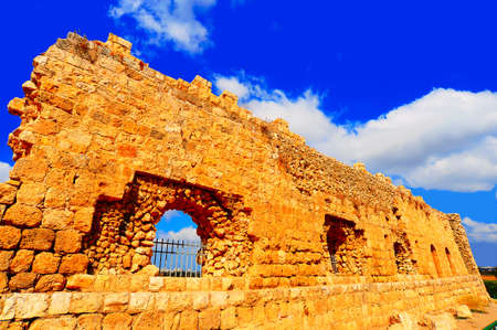 Ruins Of The Crusader Fortress Antipatris In Israel の写真素材