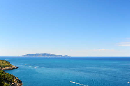 A Typical Italian Seascape With Hills And Indented Coastlineの写真素材