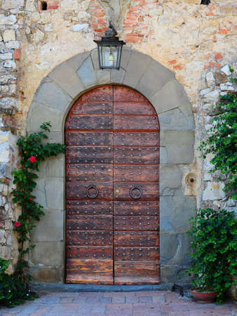 Close-up Image Of Wooden Ancient Italian Doorの写真素材