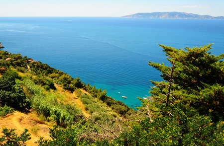 A Typical Italian Seascape With Hills And Indented Coastlineの写真素材