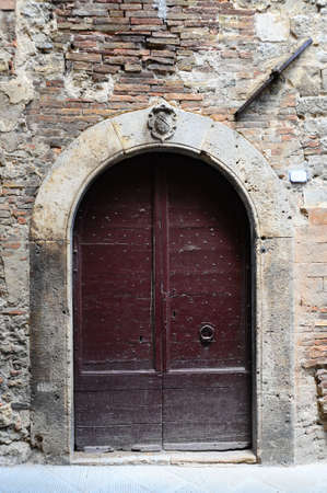 Close-up Image Of Wooden Ancient Italian Doorの写真素材