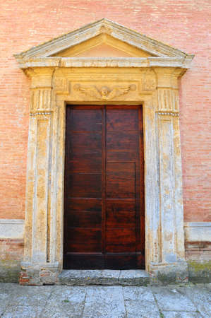 Close-up Image Of Wooden Ancient Italian Doorの写真素材