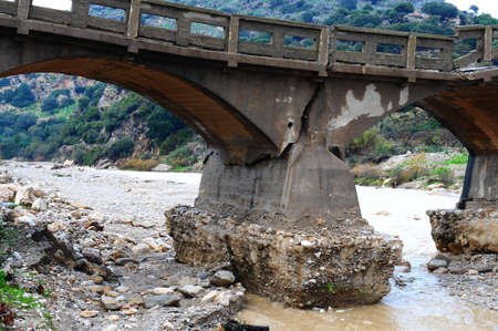 The Old Concrete Bridge, Destroyed by Flooding on the Island of Rhodes