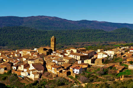 Little Spanish Medieval Town on the Slopes of The Pyreneesの写真素材