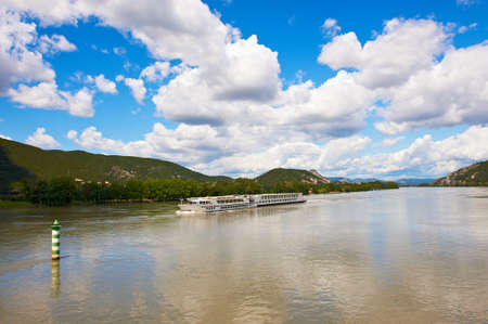 Passenger Ship on the River Rhone, Franceの写真素材