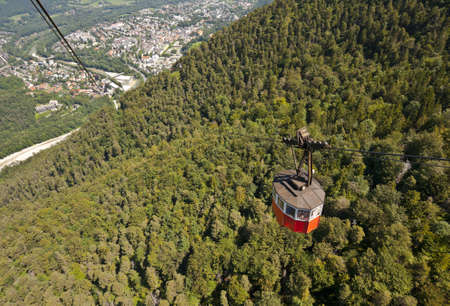 View to the City from the Cable Car in the Bavarian Alps