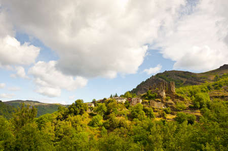 The Medieval Town and Castle Ruins in the French Alps