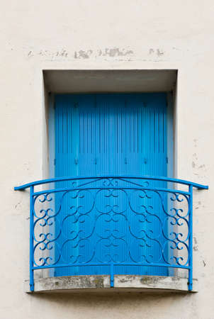French Window with the Blue Balcony and Shutter 